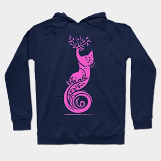 pink cat design Hoodie